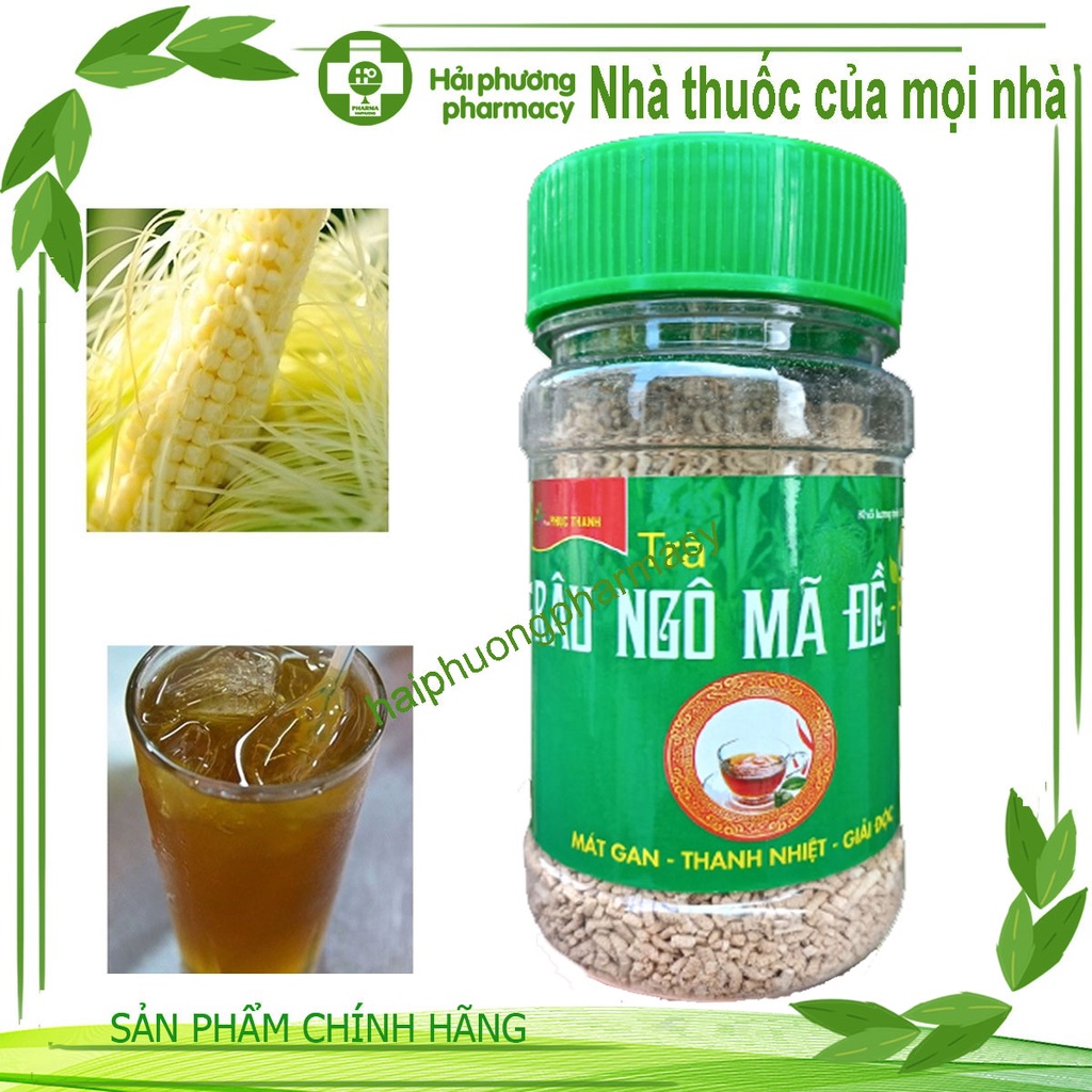 Trà râu ngô rau má mã đề, lọ 150g bột hòa tan hỗ trợ lợi tiểu, mát gan, thanh nhiệt, ngừa sỏi thận