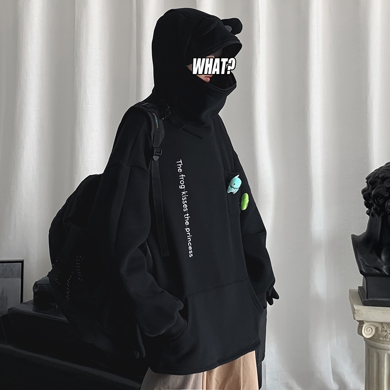 Áo hoodie in hình ếch dễ thương phong cách hip hop cho nam nữ