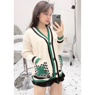 Cardigan nữ họa tiết chất len dày dặn, áo choàng hàng quảng châu cao cấp