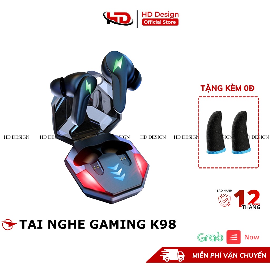 Tai Nghe Gaming Bluetooth K98 , Tai Nghe Chơi Game Không Dây Bluetooth 5.1 - Pin Trâu - Có Míc - Độ 