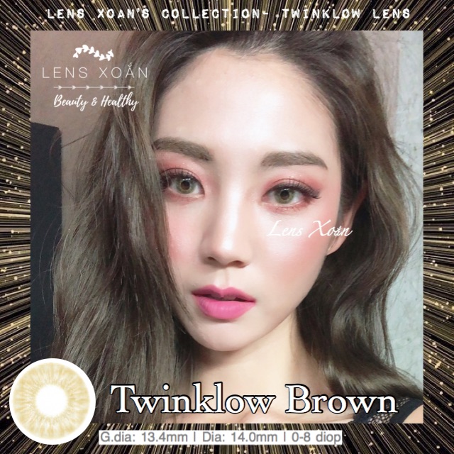 ÁP TRÒNG TWINKLOW GLAM BROWN -LENS TOWN ( LENS XOẮN): NÂU VÀNG TÂY