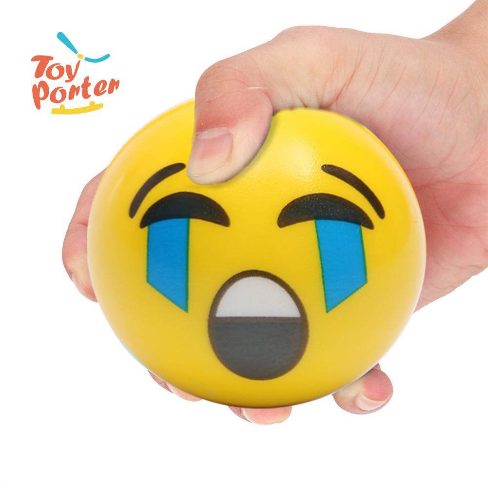 💞Kids Face Expression Squeeze Ball PU Hand Wrist Exercise Stress Relief Toys💞