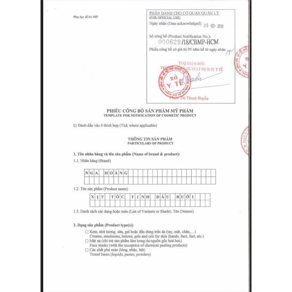 Tinh dầu bưởi Nga Hoàng xịt tóc giúp mọc tóc , giảm rụng tóc - Tinh dầu bưởi Hoàng Cầm 125ml