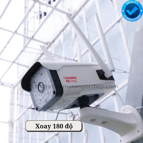Camera Yoosee ngoài trời 48 led, xoay 180 độ siêu chống nước, xoay 180 độ,  xem đêm có màu, bảo hành 12 tháng