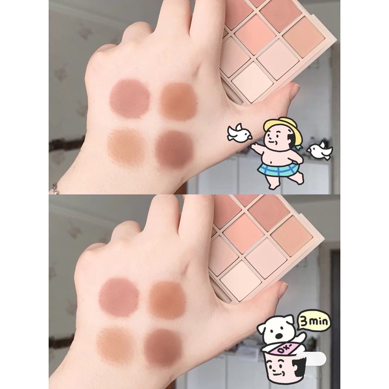 Bảng phấn mắt 9 màu sắc trong suốt độ sáng cao chống nước lâu trôi