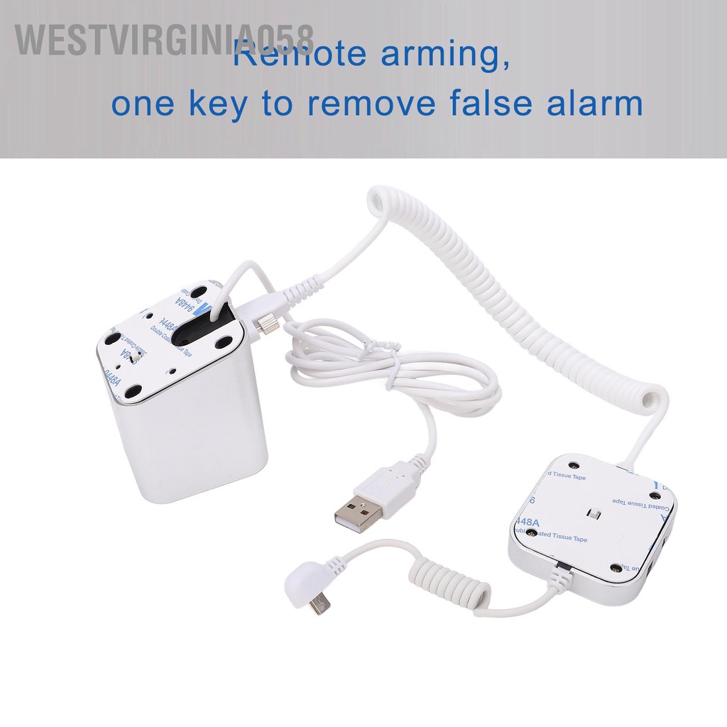 Westvirginia058 Chân đế màn hình điện thoại di động chống trộm 95‑120dB Báo an ninh Sạc nhanh điều khiển từ xa hồng ngoại Mở khóa cho triển lãm