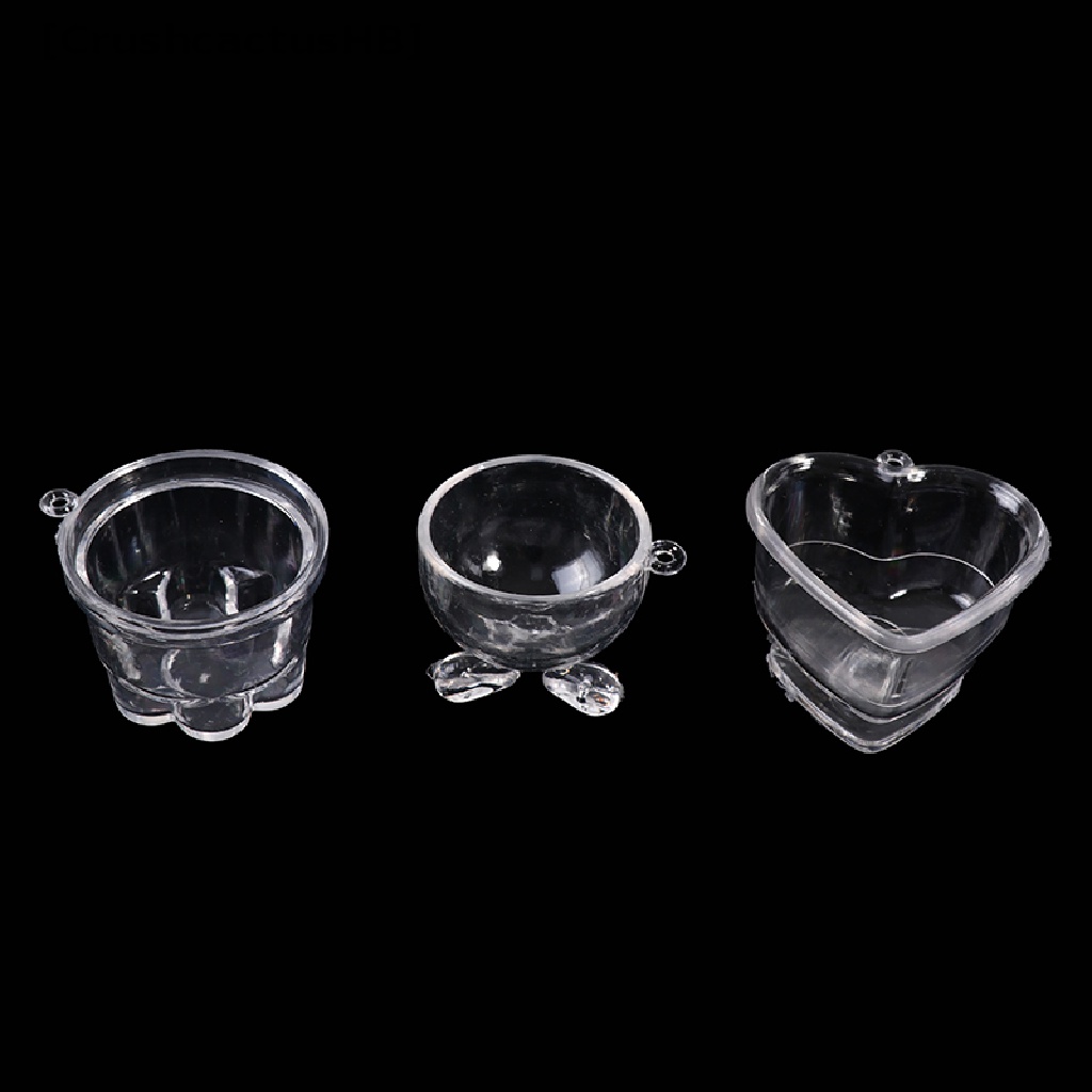 Set 5 Ly Đĩa / Ly Trong Suốt Dùng Trang Trí Nhà Búp Bê