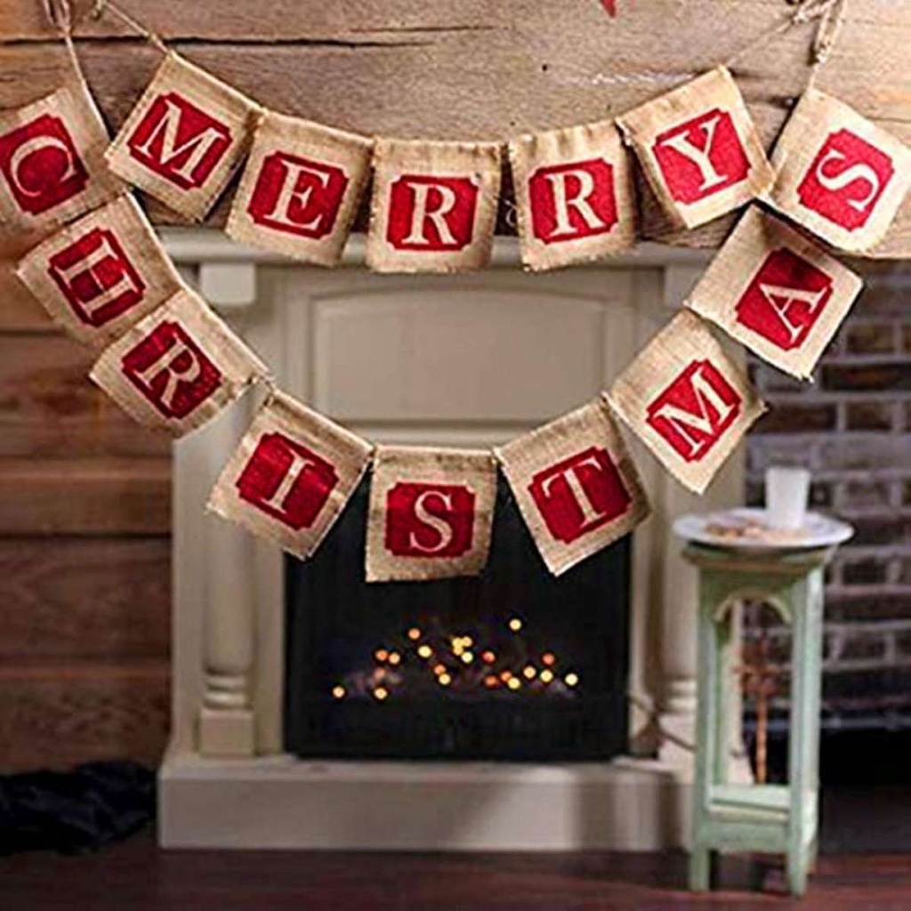 Giáng sinh vui vẻ vải thô dải/trang trí cây thông Noel/trang trí trang trí trang trí trang trí/trang trí nền bên Giáng sinh Merry Christmas