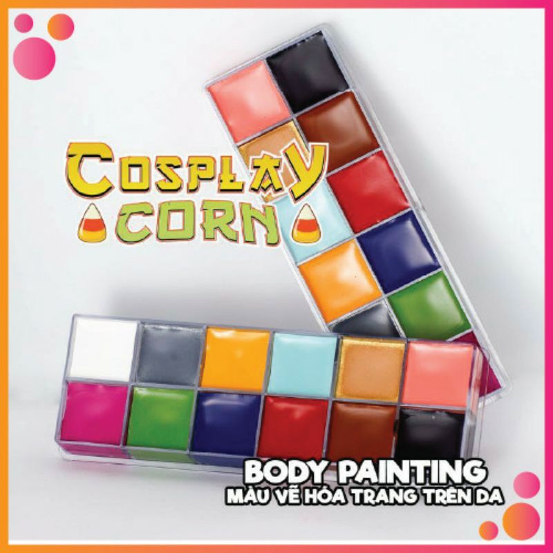 Bảng Face & body panting - Vật phẩm màu hóa trang cosplay màu vẽ mặt màu vẽ cơ thể body hóa trang Corn.cosplay.shop