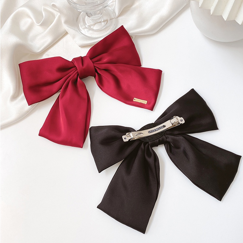 Kẹp Tóc Nơ Vải Satin Cỡ Lớn Kiểu Hàn Quốc Xinh Xắn
