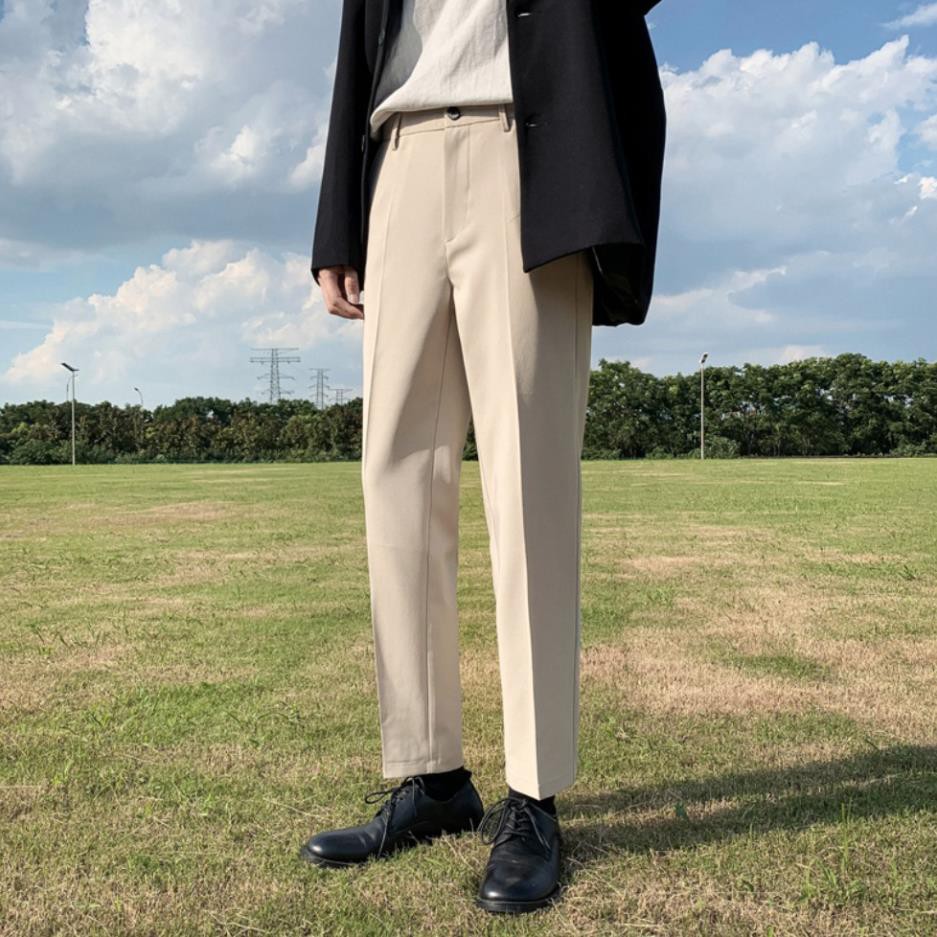 [Tiền Nào Của Đấy]Quần Vải Baggy Nam Màu Kem Vải Co Giãn Không Xù Phong Cách Hàn Quốc-V01 | BigBuy360 - bigbuy360.vn