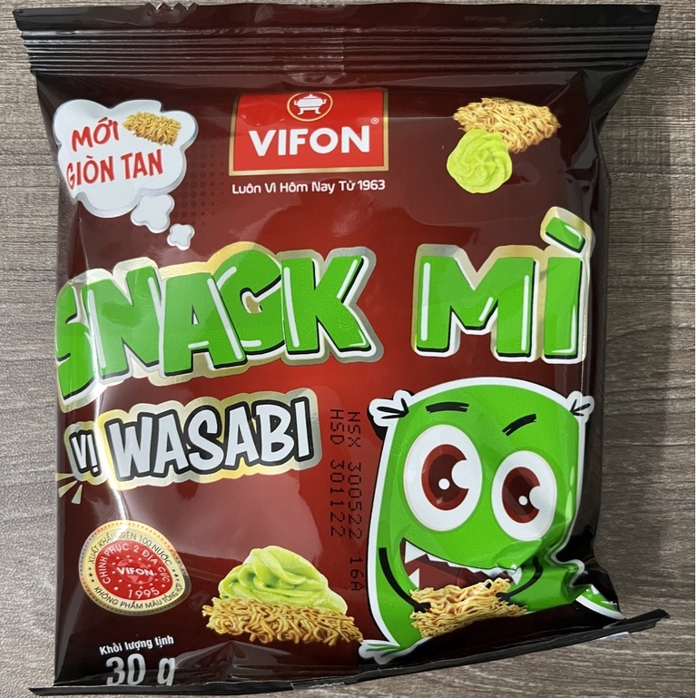 Snack mì tôm vị wasabi 30g Vifon