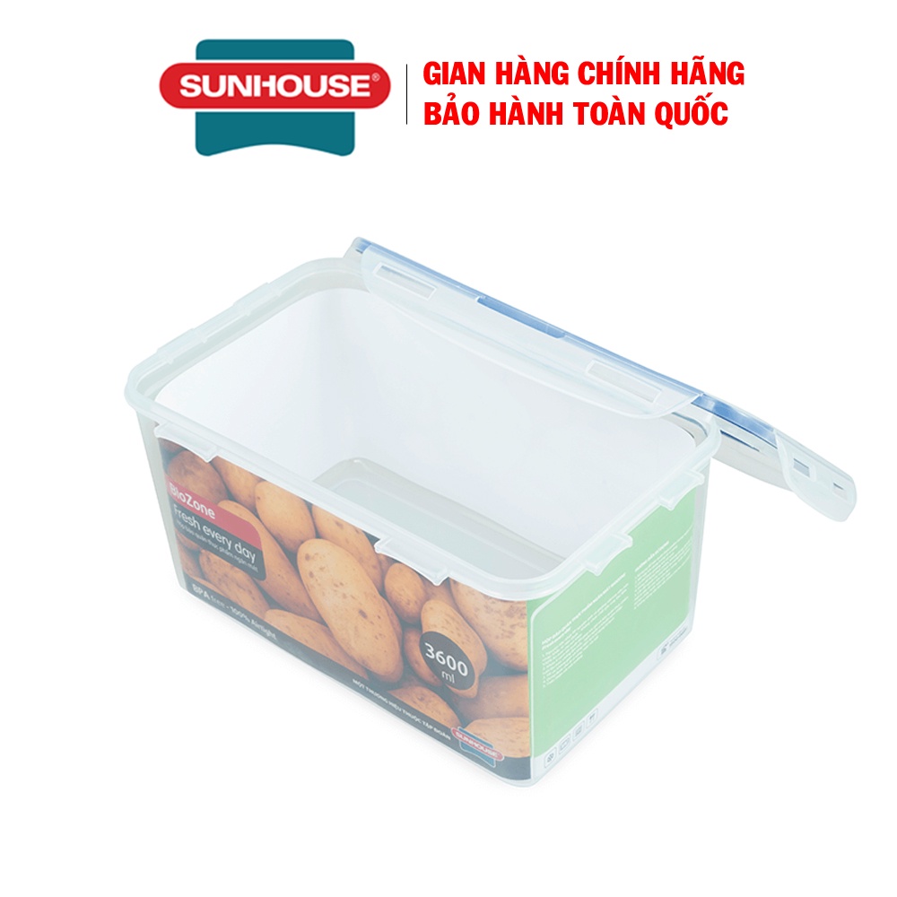 Hộp bảo quản thực phẩm ngăn mát Sunhouse BioZone KB-CO3600P, Dung tích 3600ml