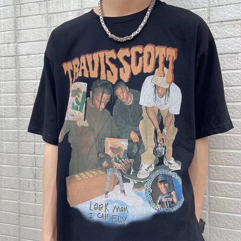 Áo Thun Tay Ngắn Dáng Rộng In Họa Tiết Phong Cách Hip Hop Thời Trang Mùa Hè Mới 2023 Cho Nam