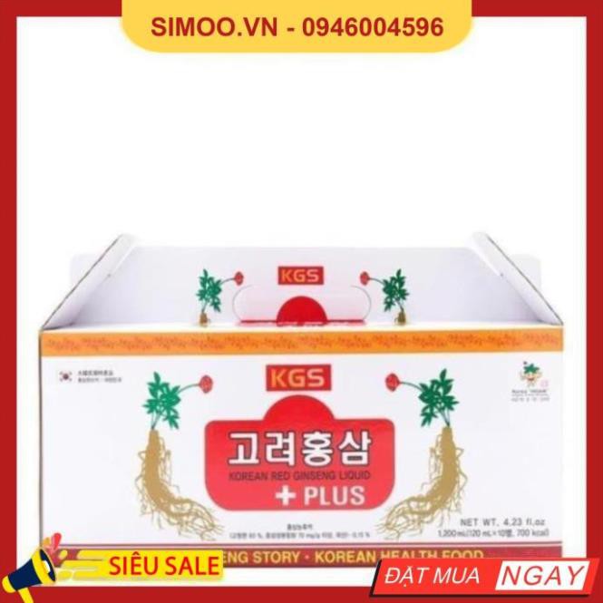 💥 ⚡ SẢN PHẨM CHÍNH HÃNG 💥 ⚡ Nước Hồng Sâm Có Củ KGS Hàn Quốc, Hộp 10chai 💥 ⚡