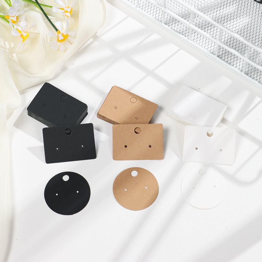 BSUNS Bộ 100 Thẻ Giấy Vuông 4.5cm Trưng Bày Bông Tai Màu Đen