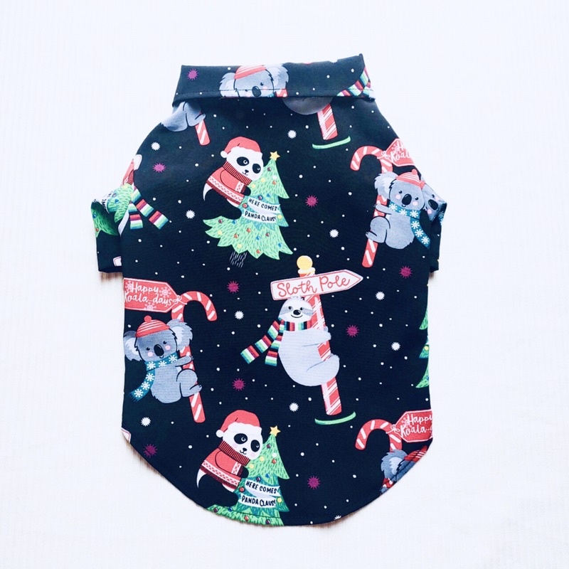 Áo sơ mi hoạ tiết gấu trúc KOALA NOEL dành cho thú cưng, Quần áo dành cho chó mèo LaLi petfashion