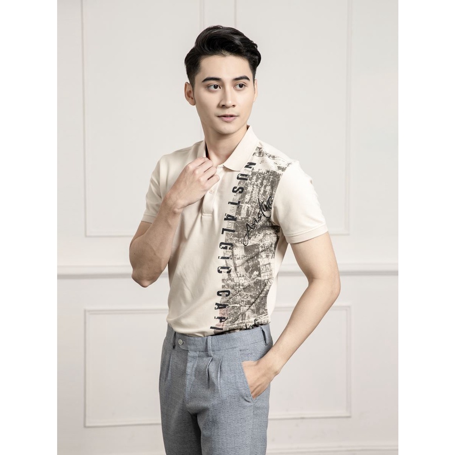 Áo polo Nam ARISTINO cao cấp họa tiết in Phố cổ Hà Nội- APS064S1