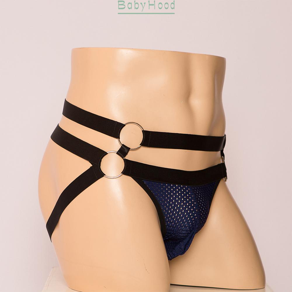 Mens Expose Jockstrap Pouch Enhancing V-Shaped Low waist Mesh Thong Underwear#BBHOOD