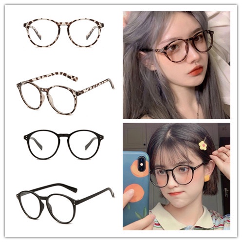 Mắt Kính Gọng Tròn Chống Tia Sáng Xanh Phong Cách Hàn Quốc