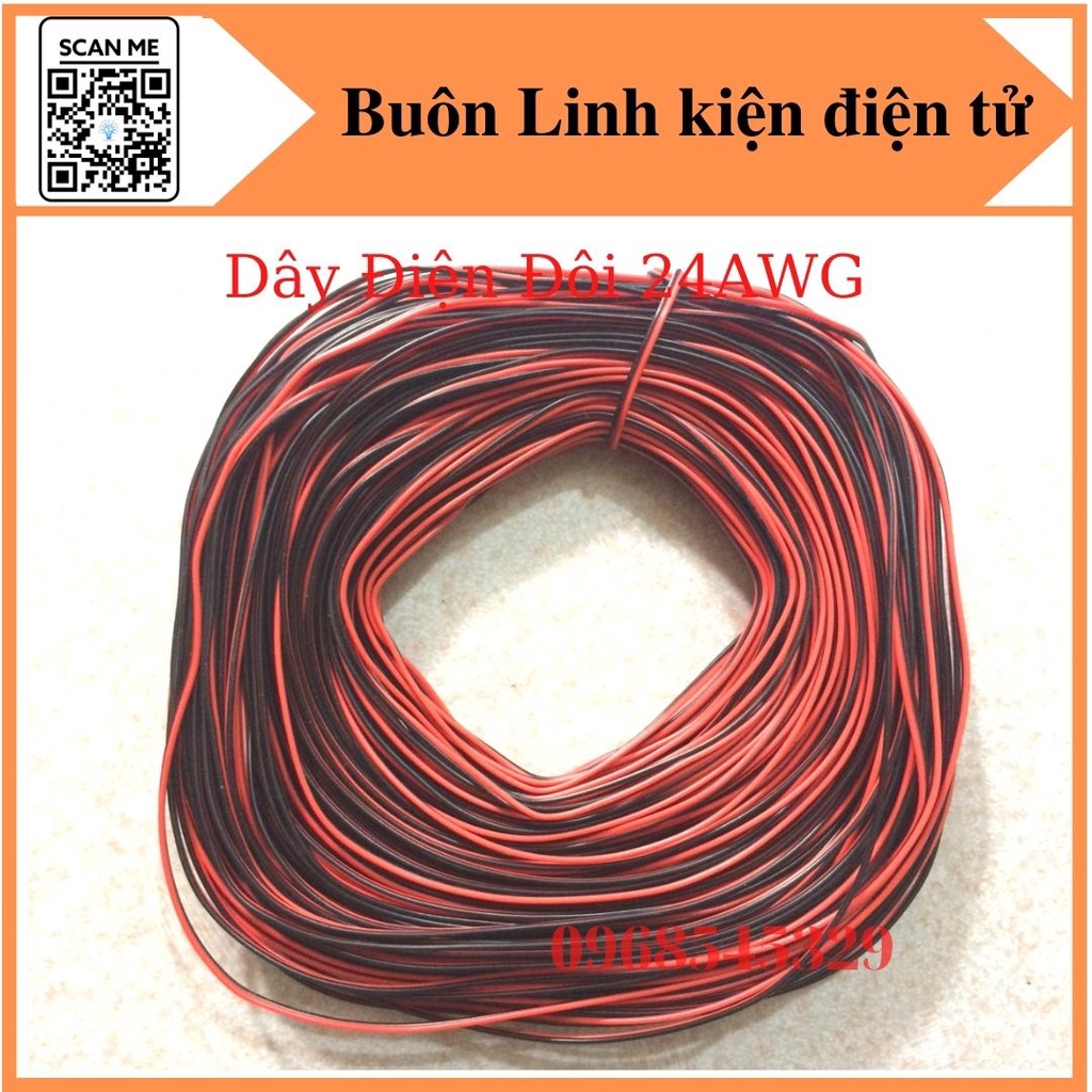 Dây Điện Đôi 24AWG - Cuộn 2m,5m,10m