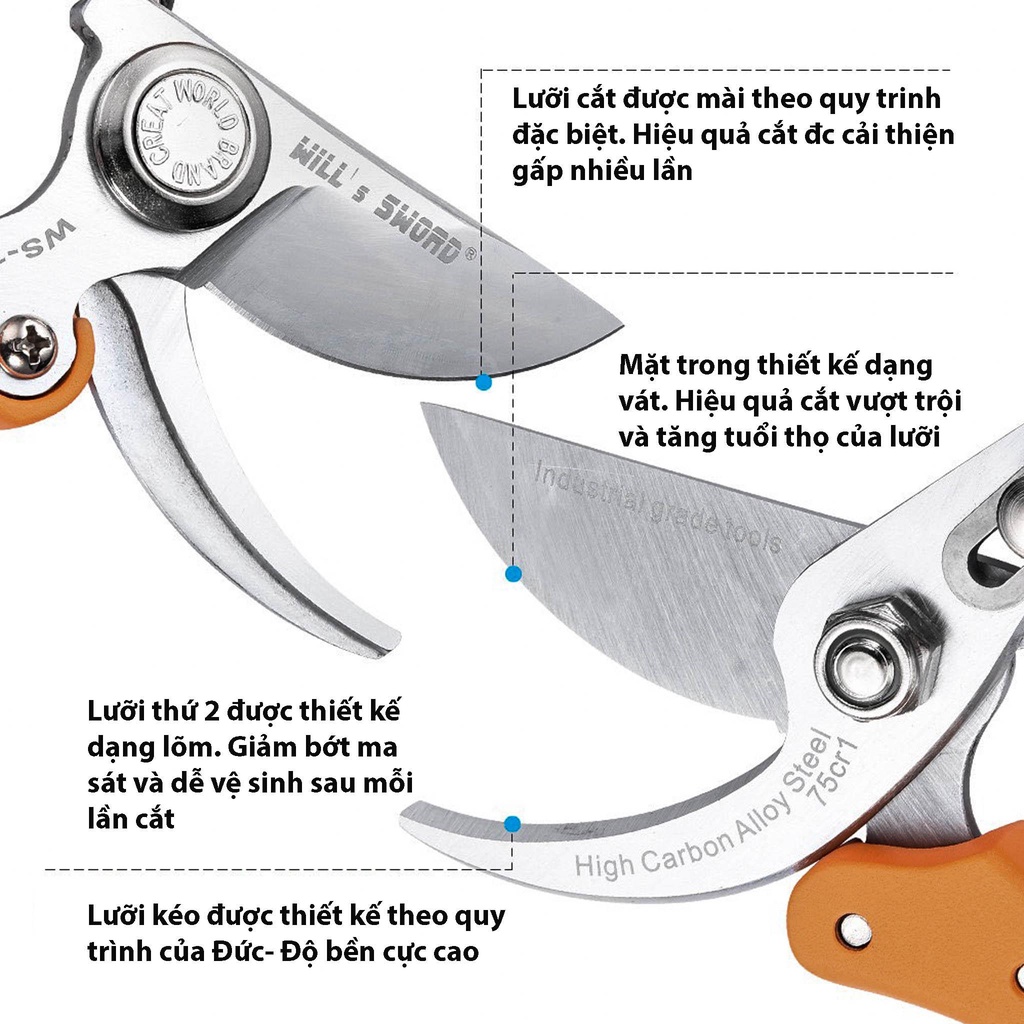 Kéo cắt cây cảnh TH Garden siêu sắc bén - Tăng 20 lần lực cắt