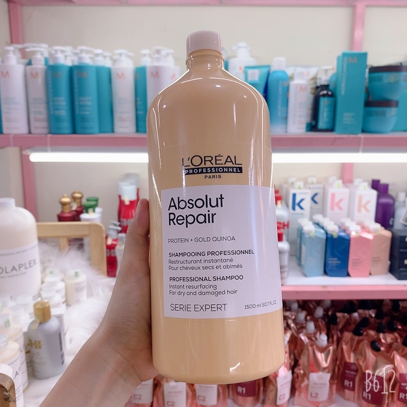 Dầu gội + Dầu xả phục hồi tóc hư tổn Loreal Serie Expert Absolut Repair Protein 200ml/300ml/500ml/750ml/1500ml