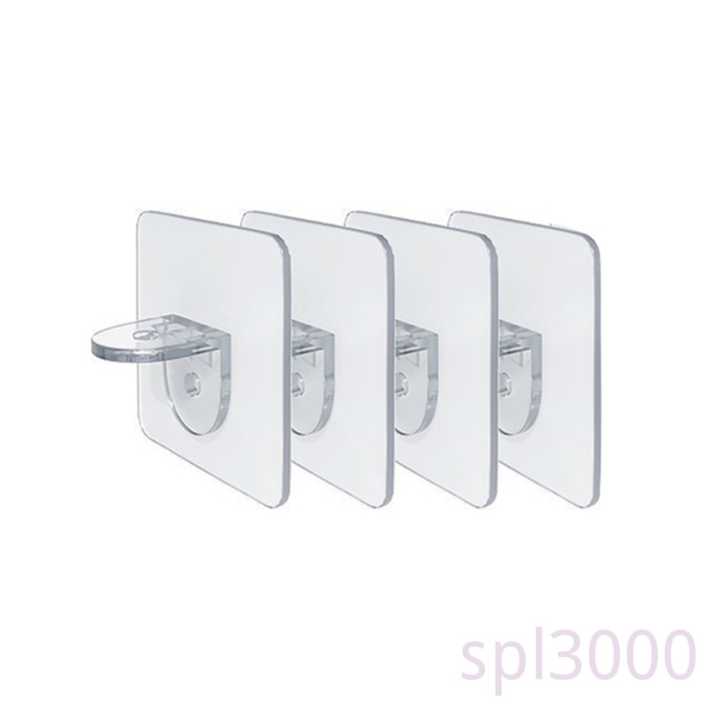 Bộ 4 chốt dán tường 90° không cần đục lỗ hỗ trợ đỡ kệ nhựa tủ quần áo