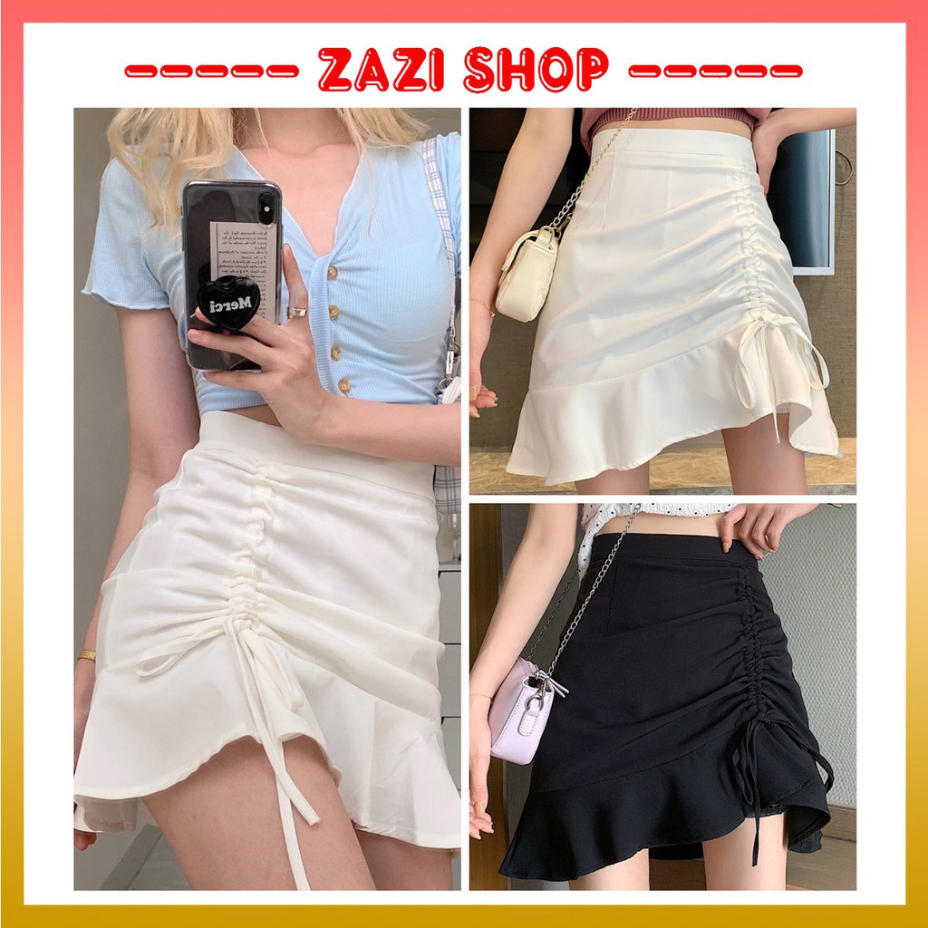 Chân váy ngắn dây rút 💎 Chân váy ngắn rút dây phong cách Hàn Quốc 💎 Chân váy ulzzang siêu xinh - ZaZi CV08