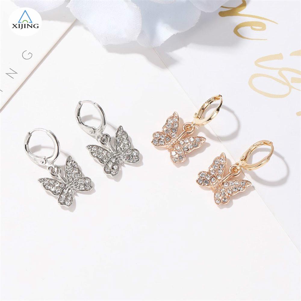 Đôi bông tai hình bướm đính đá sang trọng thời trang phong cách Hàn Quốc cho nữ