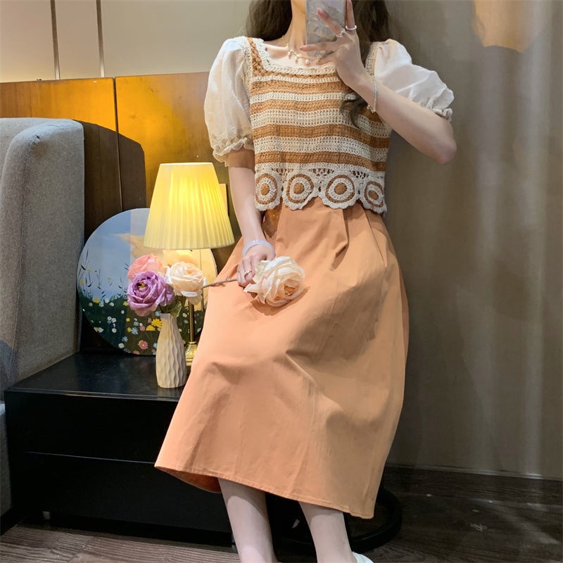 Bộ Áo + Chân Váy Thời Trang Mùa Hè Pháp 2022 Dành Cho Nữ