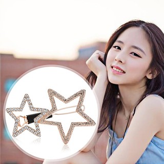 Ghim cài tóc mạ điện hình 2 ngôi sao 5 cánh