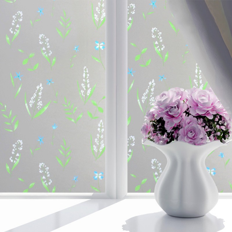 Miếng dán cửa kính mờ bằng PVC chống nước 45x100cm tùy chọn họa tiết