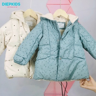Áo khoác phao cho bé gái ZARA 1-5 tuổi lót lông dư xịn