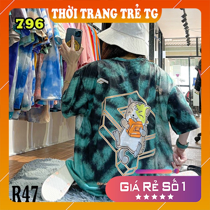 Áo thun loang màu 𝑭𝒓𝒆𝒆𝒔𝒉𝒊𝒑 Áo phông unisex LR47 vải cotton xượt poli co giãn thấm hút tốt, không xù lông