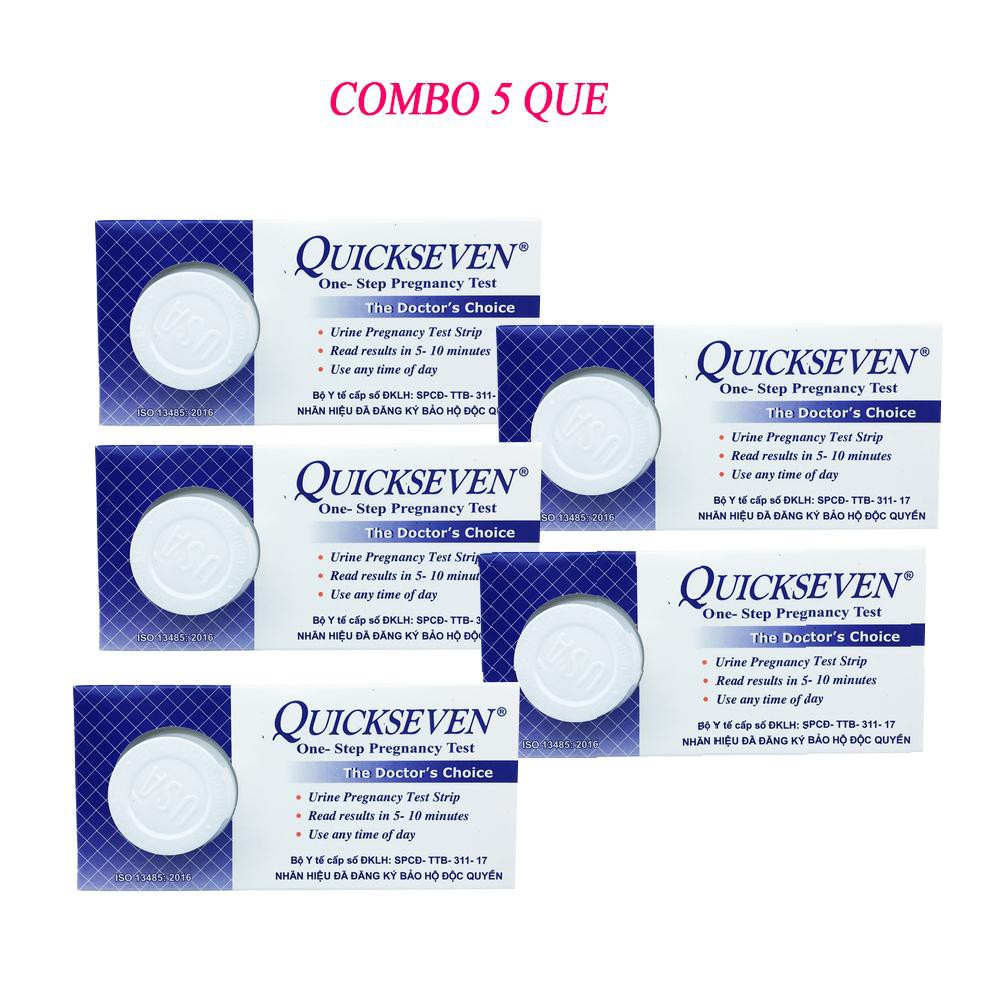 Combo 5 Que Thử Thai Quickseven chính hãng- Giúp Test phát hiện thai sớm nhanh,hiệu quả,đơn giản.