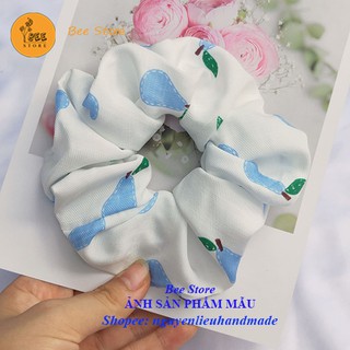 Vải may dây buộc tóc scrunchies, khăn bandana quả lê