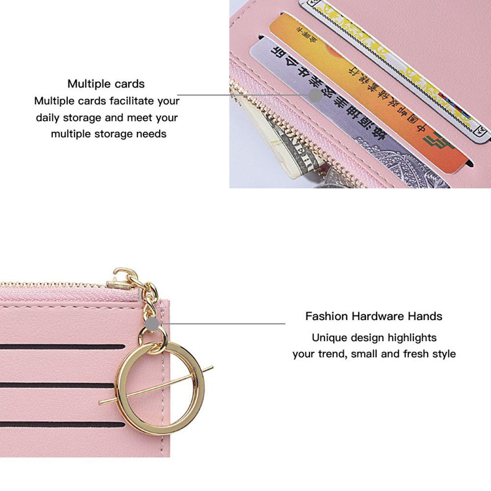 Ví Da PU Dáng Ngắn Đựng Thẻ / Tiền / Thẻ Tiện Dụng Cho Nữ