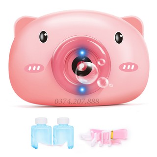 Đồ chơi cho bé, đồ chơi máy ảnh thổi bong bóng hình heo cho bé