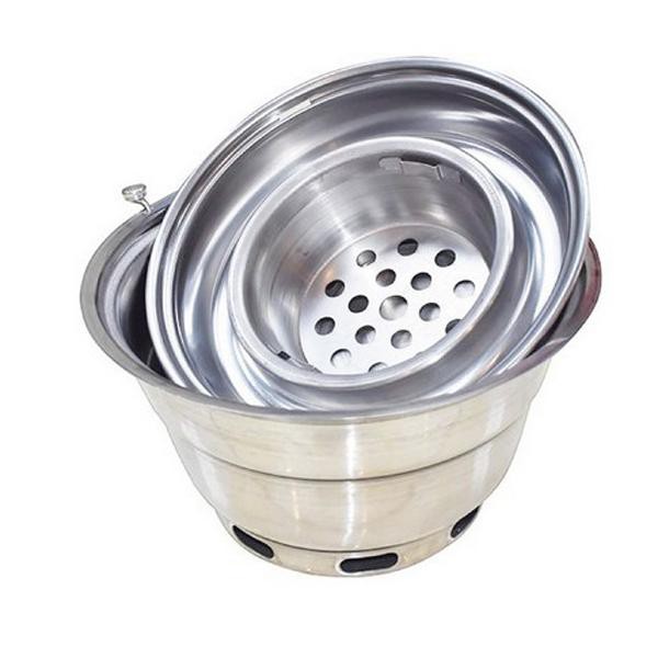 Bếp nướng than hoa inox âm bàn hút dương Hàn Quốc cho quán nướng