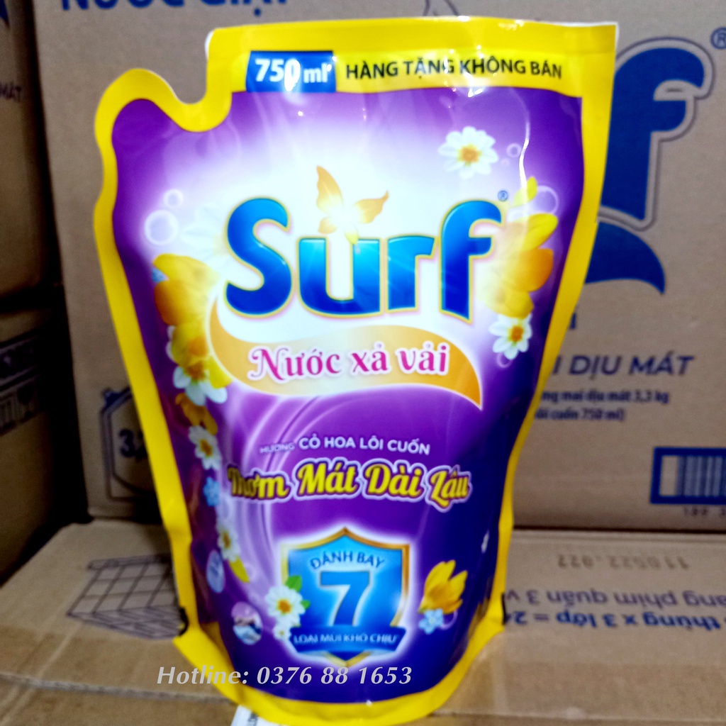Nước xả vải surf túi 750ml cao cấp hương thơm cỏ hoa lôi cuốn