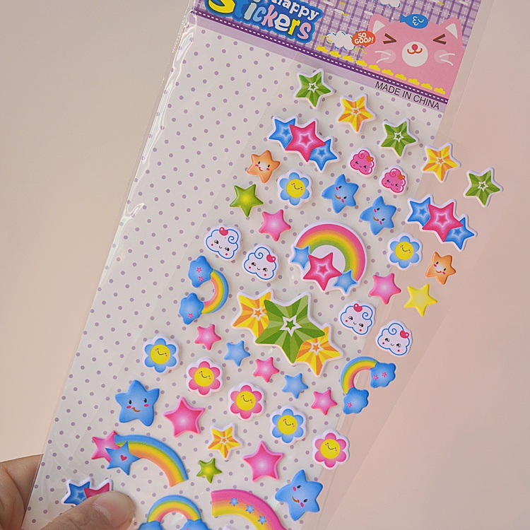 Sticker hình dán nổi 3D chủ đề thế giới xung quanh bé kích thước 10x24cm