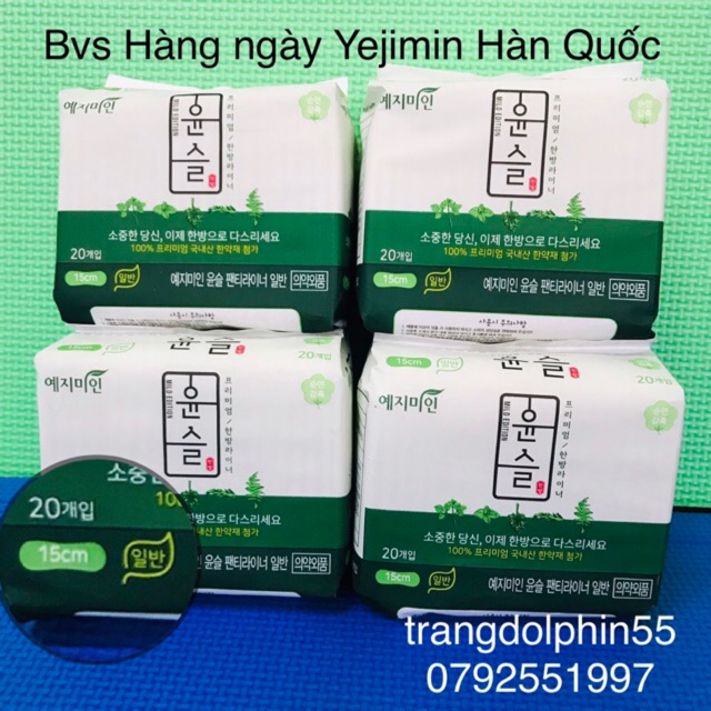 Băng vệ sinh hàng ngày Yejimin Hàn Quốc [ Ảnh thật + Video ]