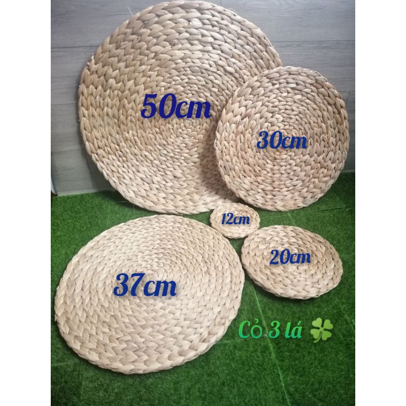 (Rẻ nhất) Thảm cói lục bình size 12,20,30,37,50, 60cm trang trí nhà cửa, đạo cụ chụp ảnh, lót sàn