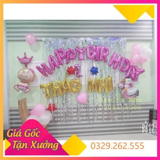 (Siêu Sale)  Bóng nhũ Bóng chữ HAPPY BIRTHDAY  trang trí sinh nhật