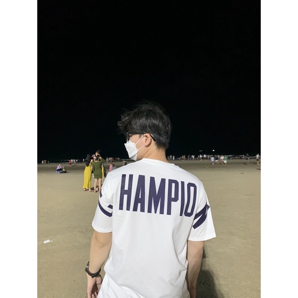 Áo Thun Champion Big Logo Unisex Hot Trend - Ảnh thật tự chụp