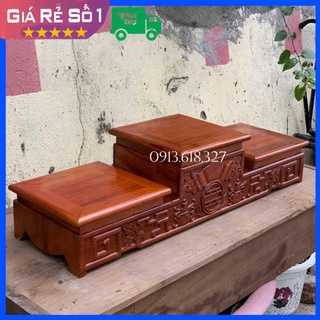 Tam sơn 3 cấp kê bát hương gỗ hương mặt 25,30cm