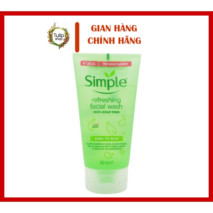 [Mã COSDAY giảm 50k đơn 250k] SỮA RỬA MẶT SIMPLE KIND TO SKIN REFRESHING FACIAL WASH GEL