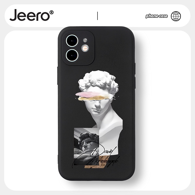 Ốp Điện Thoại JEERO Mềm hoạt hình cặp đôi dễ thương đẹp nam nữ Cho iphone 14 13 12 11 Pro Max SE 2020 X XR XS 8 7 ip 6S 6 Plus kute HFF1557