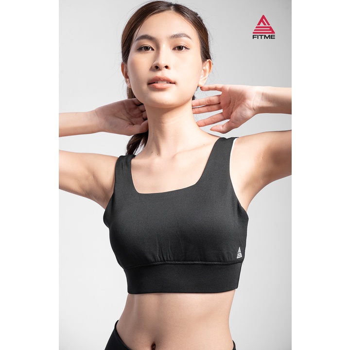 Set quần áo tập gym nữ Fitme áo bra thể thao Zeta quần legging lửng đen nâng mông tôn dáng cao cấp